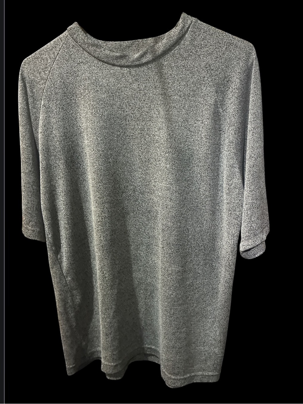Montage Microfiber Gray Textured Crewneck T-Shirt Size Large